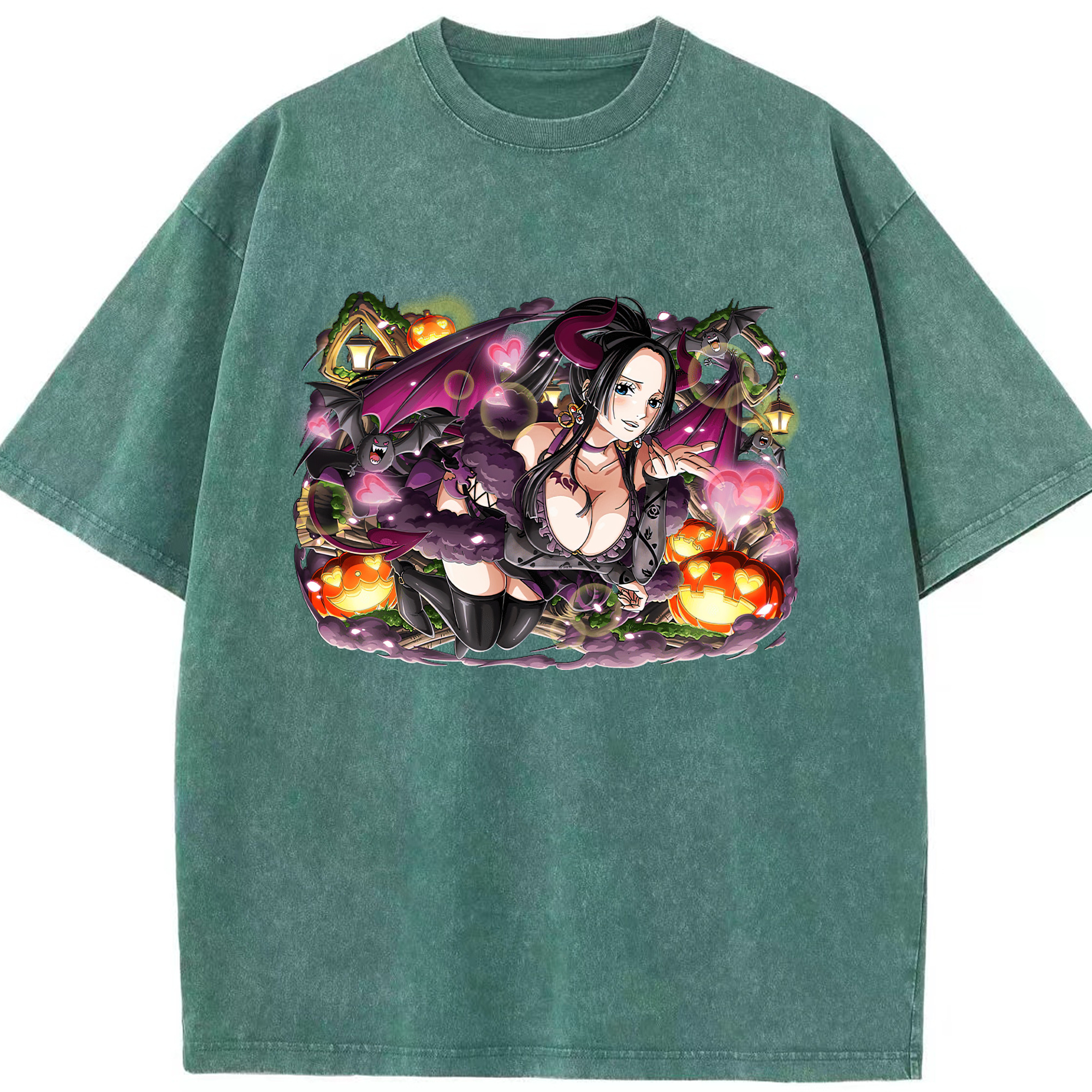 ワンピース ボア・ハンコック ONE PIECE Boa·Hancock 綿100% ヴィンテージ風 半袖Tシャツ（フロントプリント）